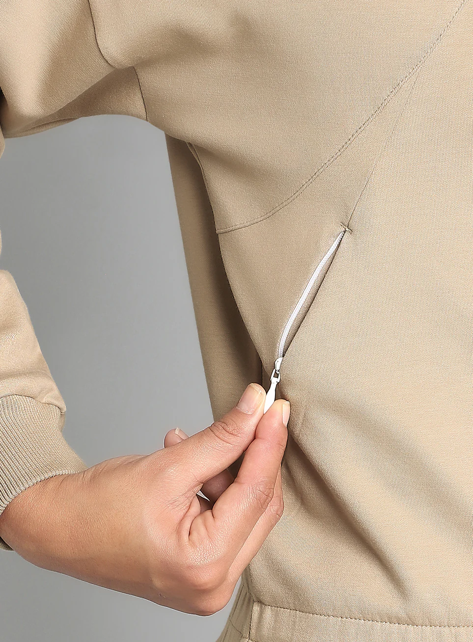 Women's Khaki Workout Essential Cropped Jacket - Image 10