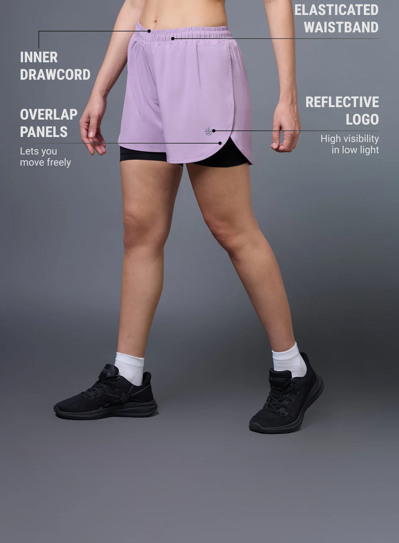 Women's Lavender Pro Running Shorts - Image 5