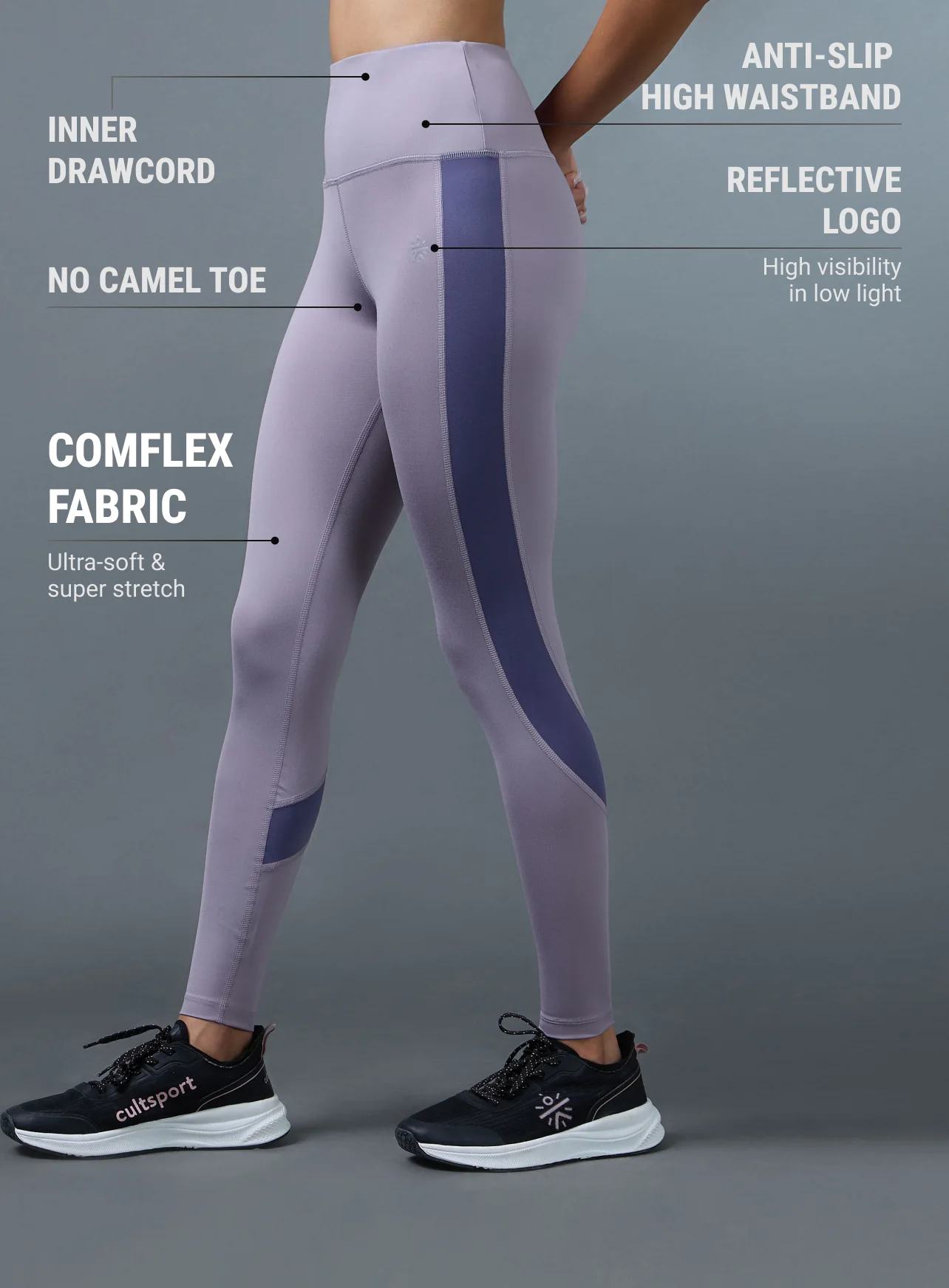Women's Lavender Run Elevate Tights - Image 5