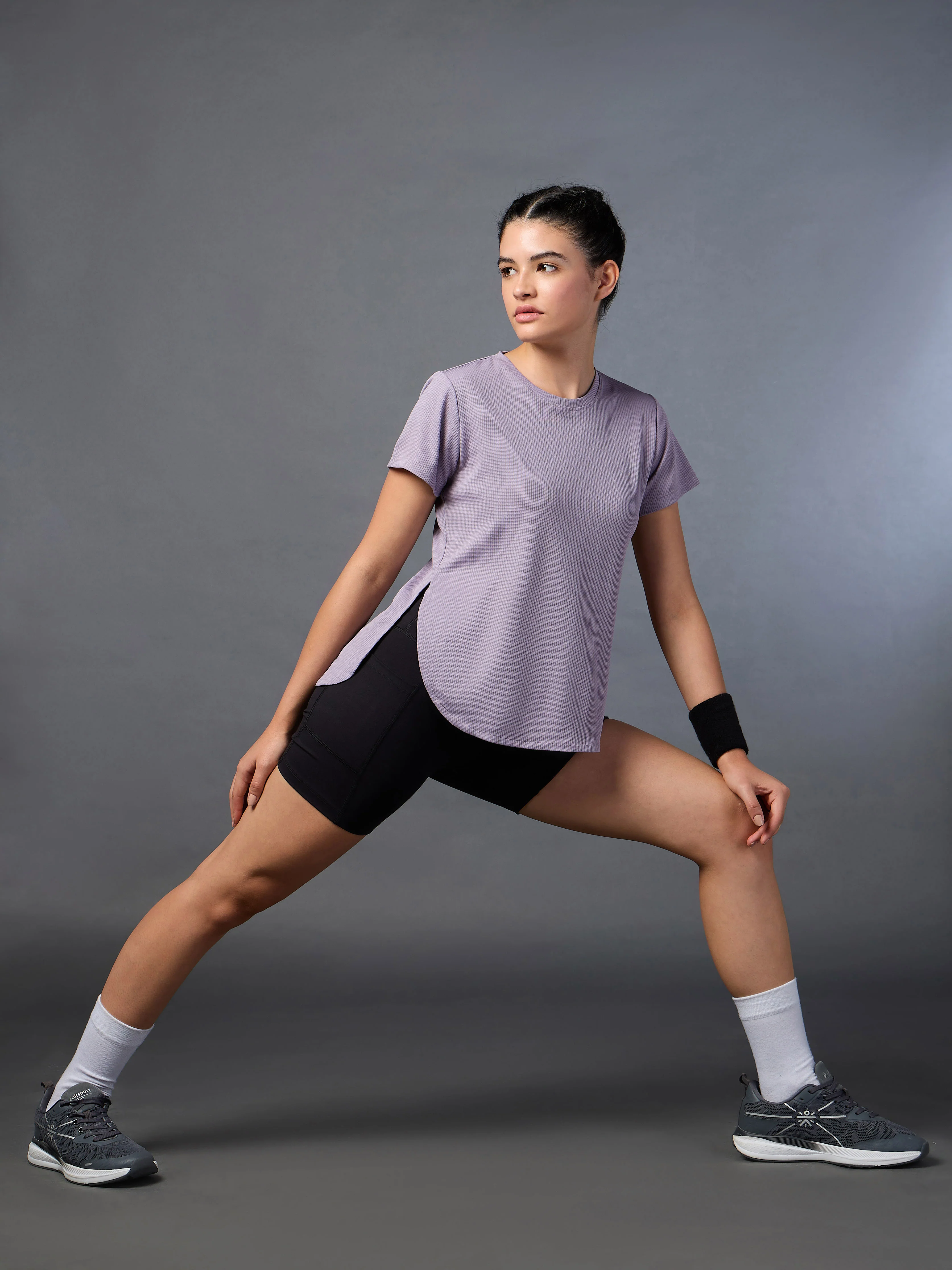 Women's Lavender Running Longline T-shirt - Image 2