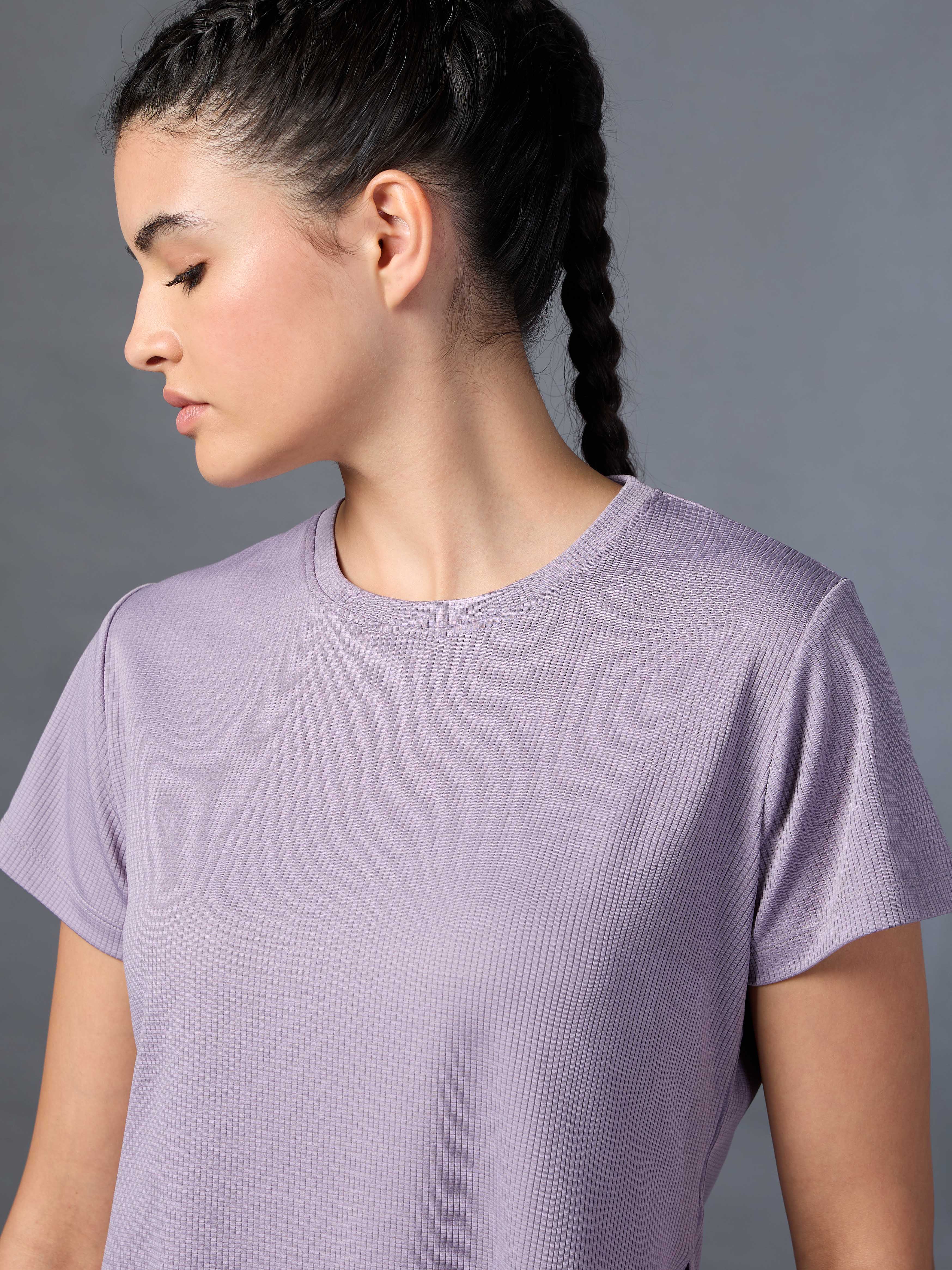 Women's Lavender Running Longline T-shirt - Image 7