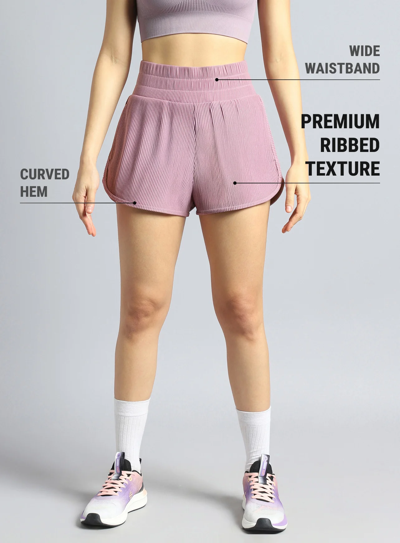 Women's Lavender Training Sculpted Shorts - Image 4