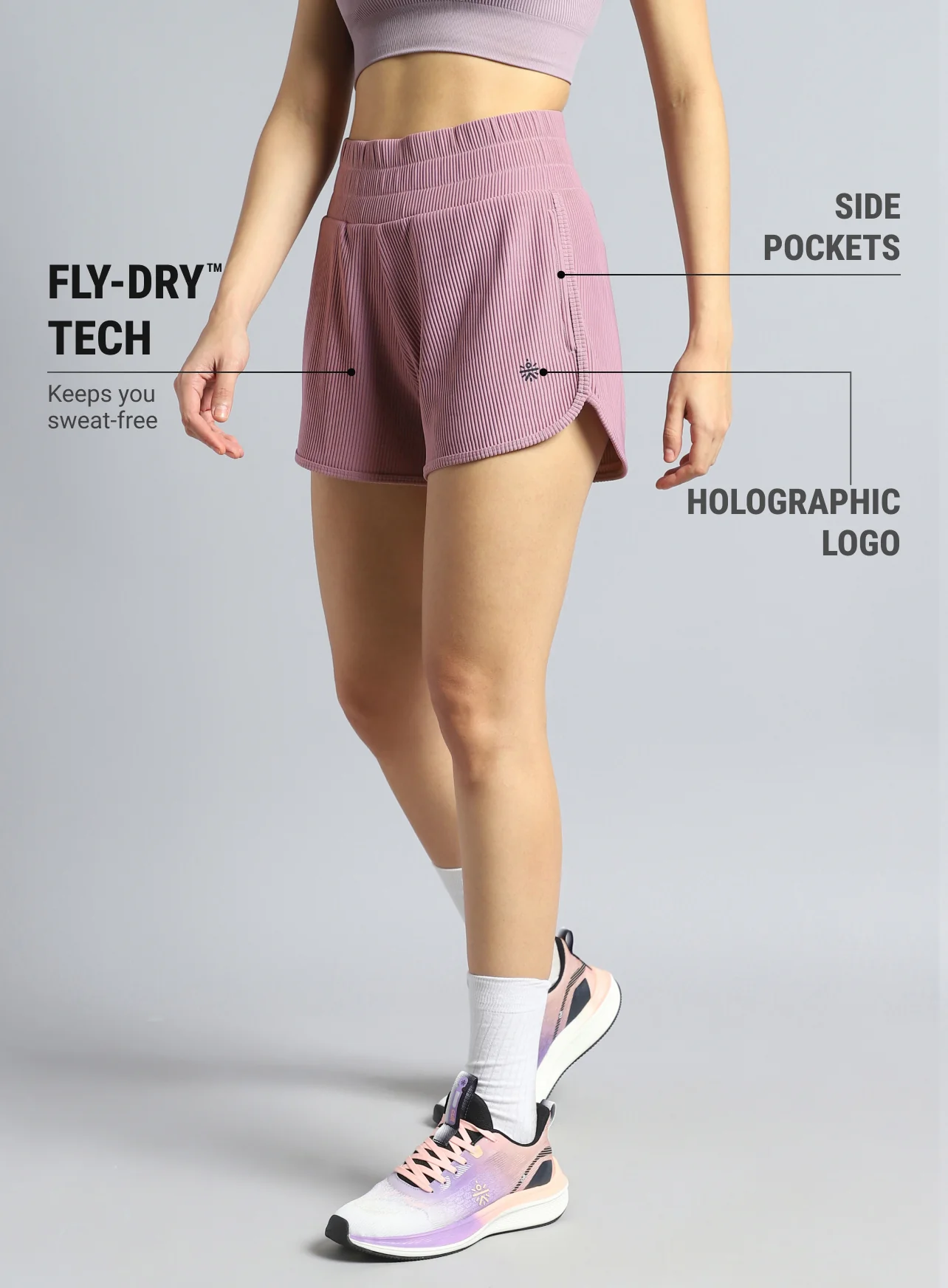 Women's Lavender Training Sculpted Shorts - Image 5