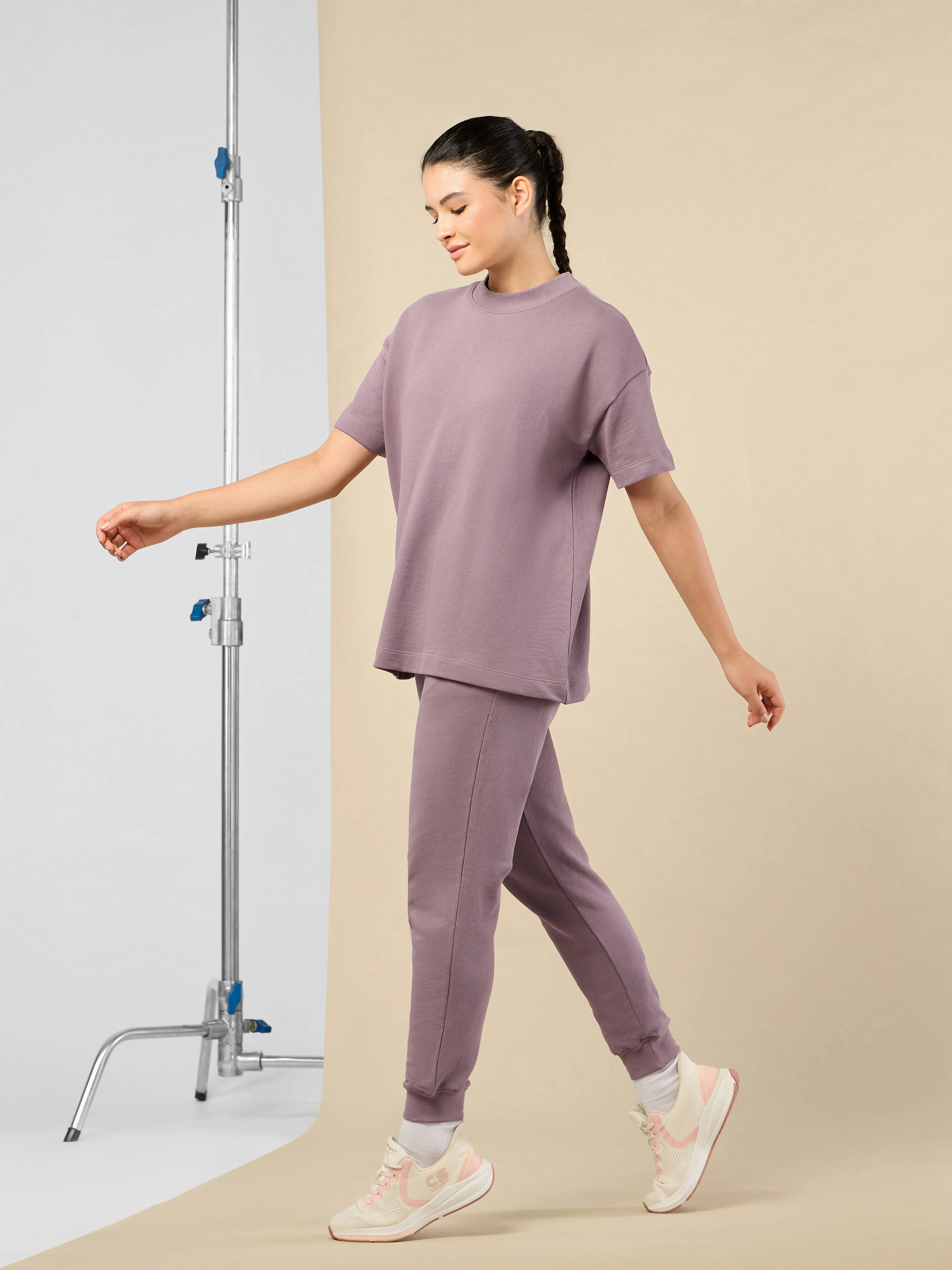 Women's Lifestyle Cotton Lavender Co-ord Set - Image 3