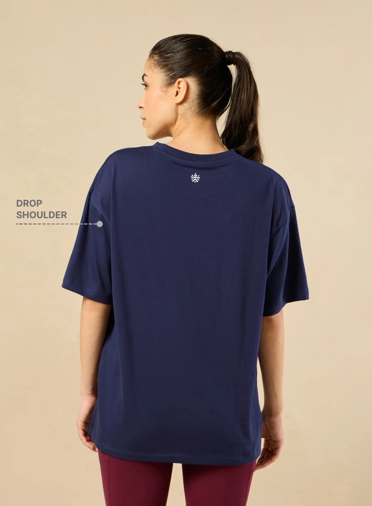 Women's Lifestyle Cotton Oversized Graphic Navy T-shirt - Image 6