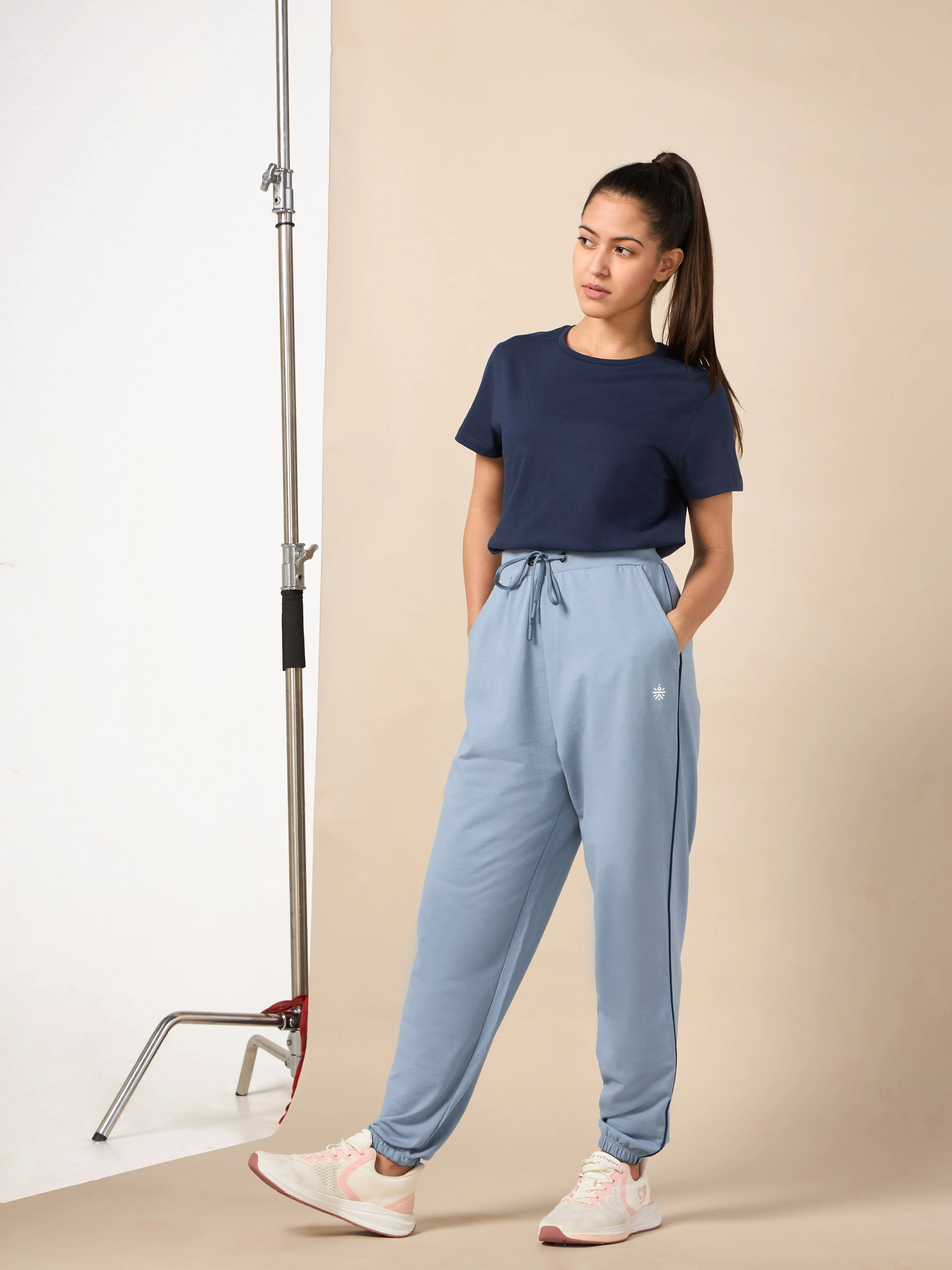 Women's Light Blue Relaxed Joggers - Image 2