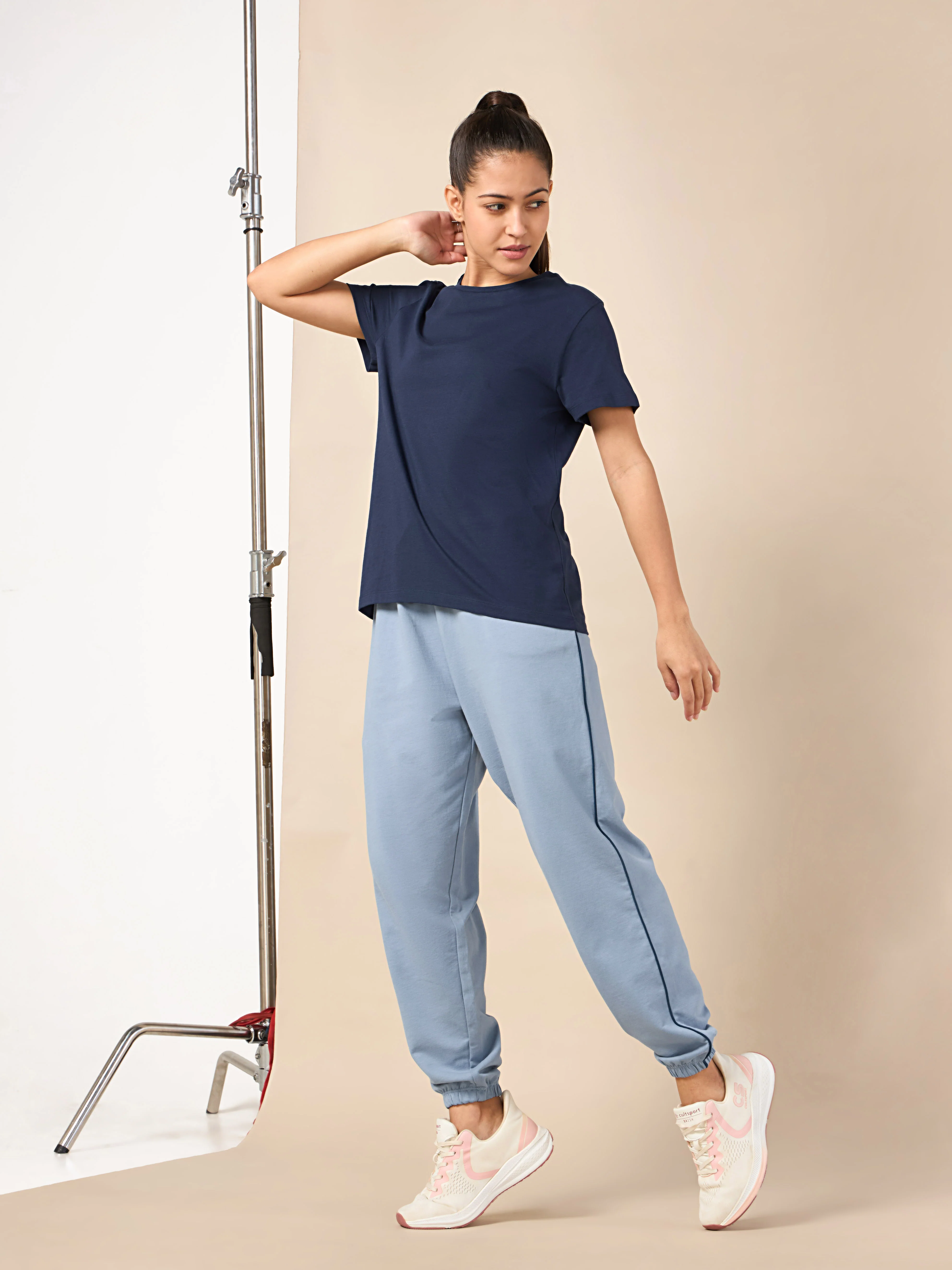 Women's Light Blue Relaxed Joggers - Image 3