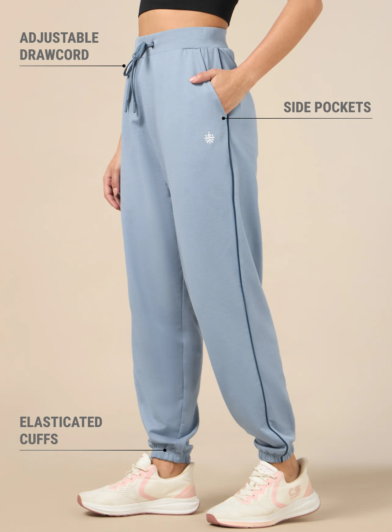 Women's Light Blue Relaxed Joggers - Image 5