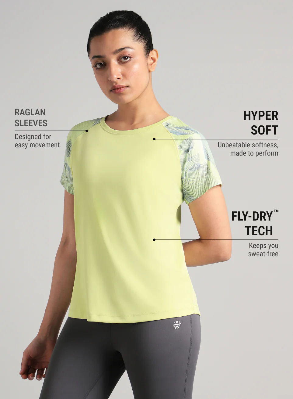 Women's Lime Printed Ultimate Training T-shirt - Image 5