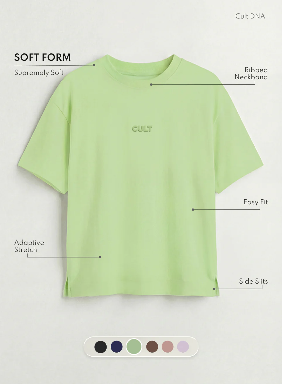 Women's Lime Soft Form Easy Fit Everyday T-shirt - Image 4