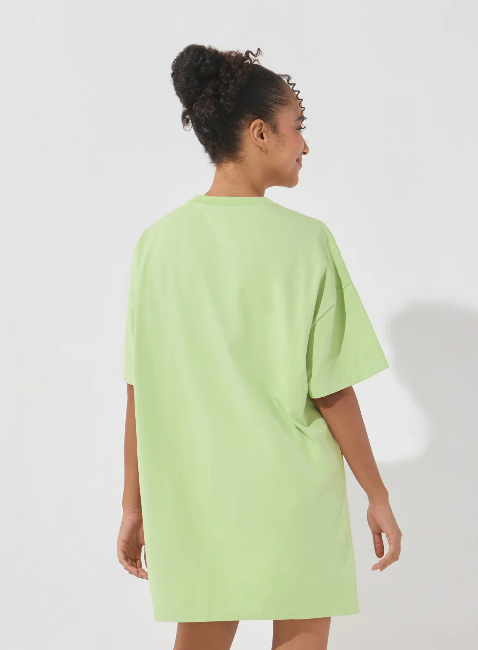 Women's Lime Soft Form Oversized T-shirt Dress - Image 6