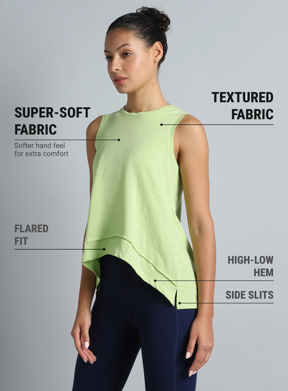 Women's Lime Yoga Flow Tank - Image 5