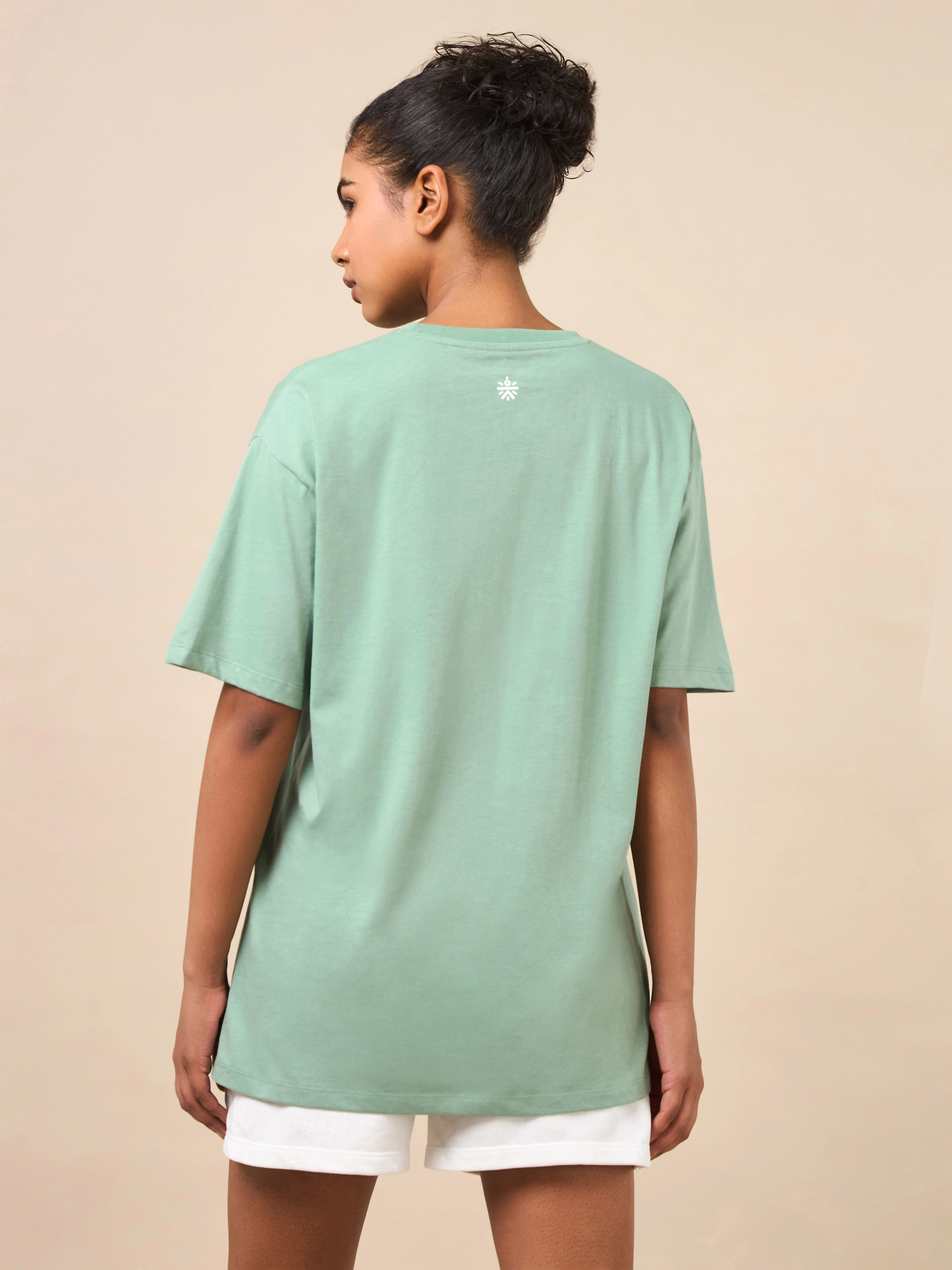 Women's Lounge Oversized Fit Green T-shirt - Image 6