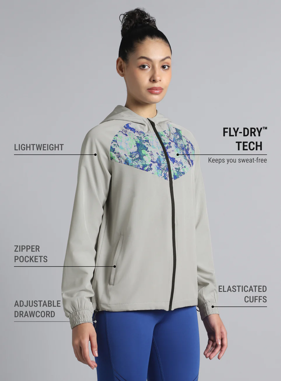 Women's Lt. Grey Train All Day Training Jacket - Image 5