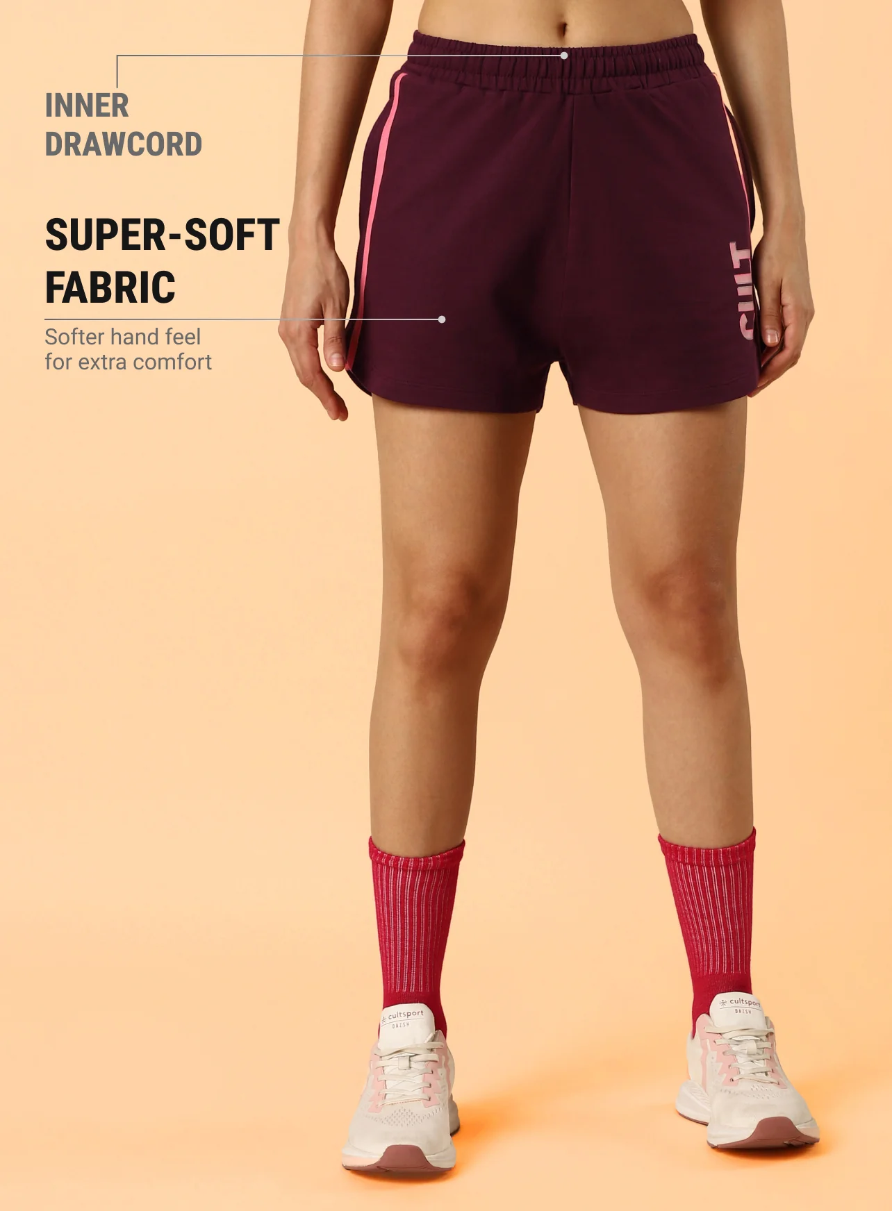 Women's Maroon Club Brand Carrier Shorts - Image 4
