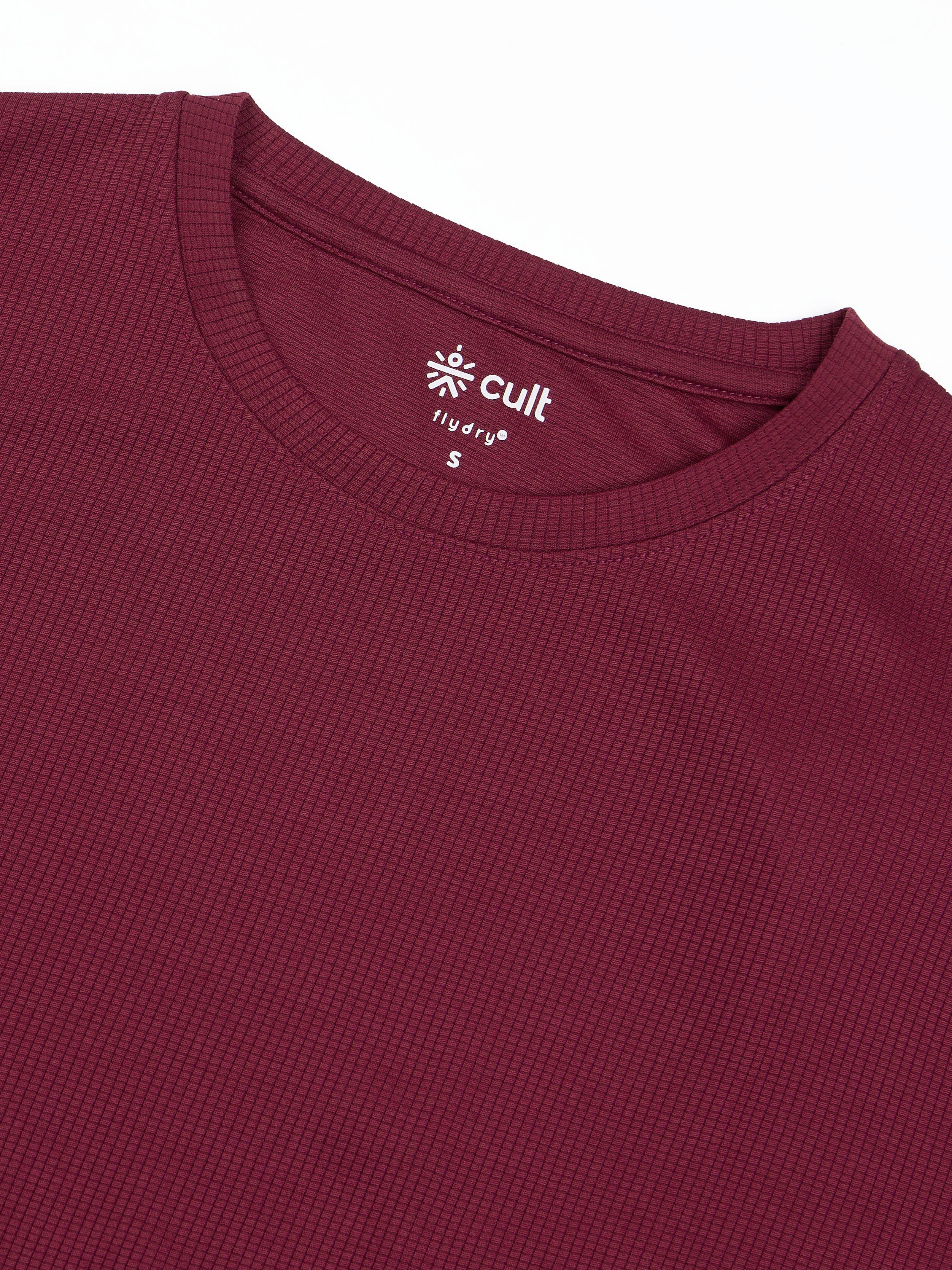 Women's Maroon Cropped T-shirt - Image 9