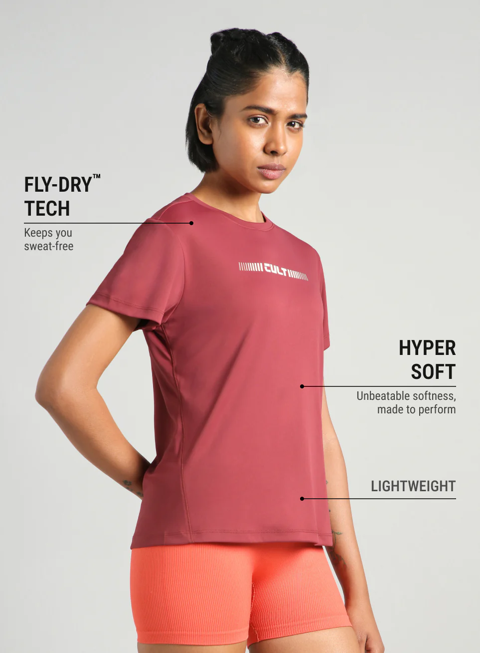 Women's Maroon Everyday Performance T-shirt - Image 5