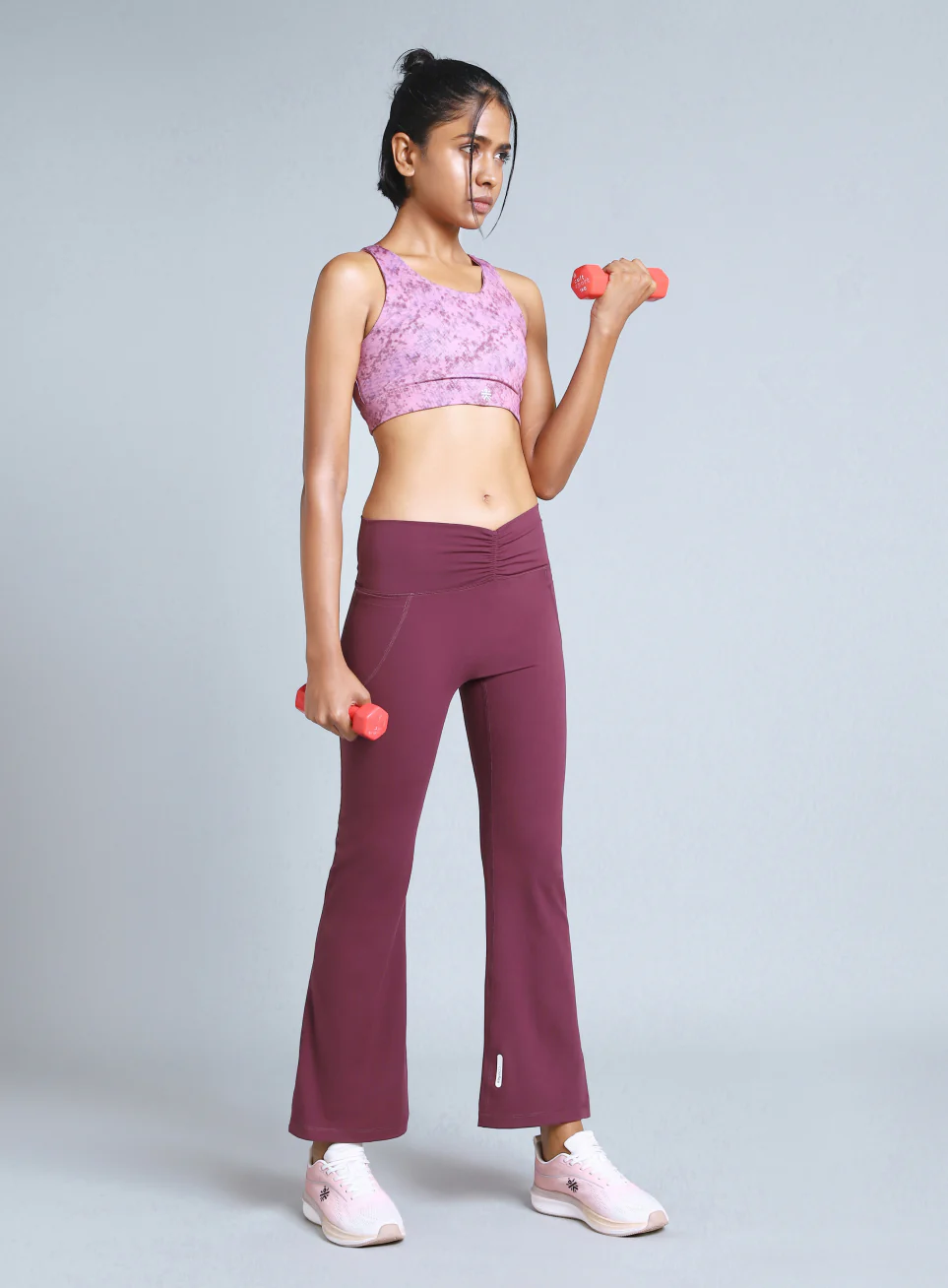 Women's Maroon Flow Training COMFlex Flare Pants - Image 3