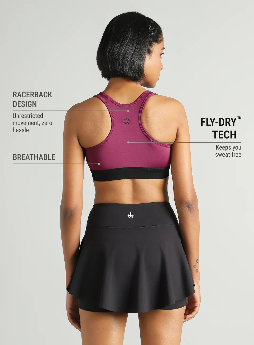 Women's Maroon Front Zip High Support Training Bra - Image 6