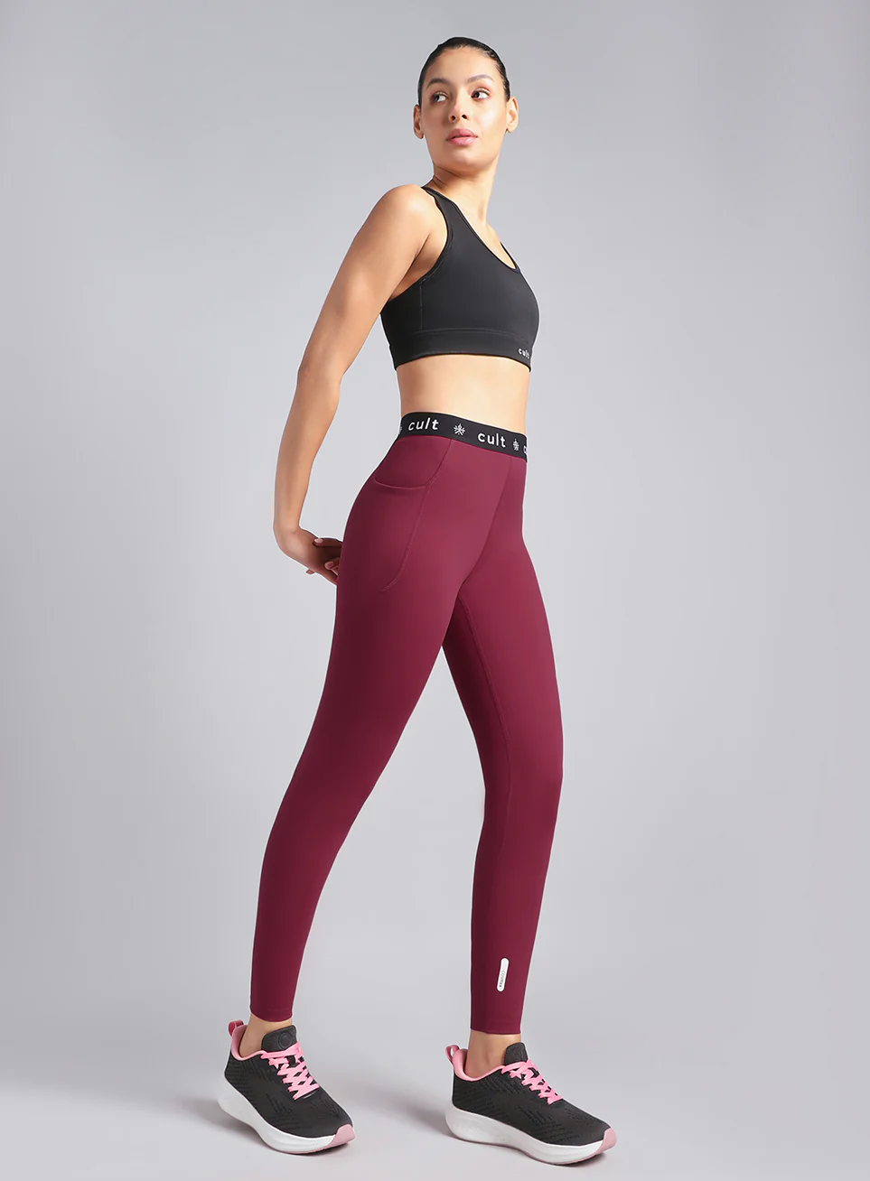 Women's Maroon Move Easy COMFlex Tights - Image 2