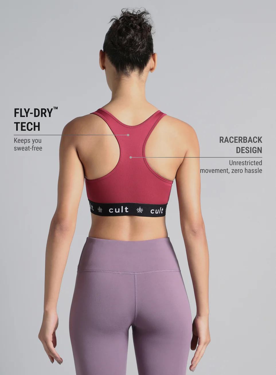 Women's Maroon Move Easy High Support Sports Bra - Image 6