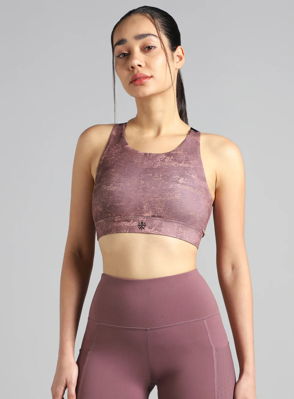 Women's Maroon Printed High Impact Training Bra - Image 4