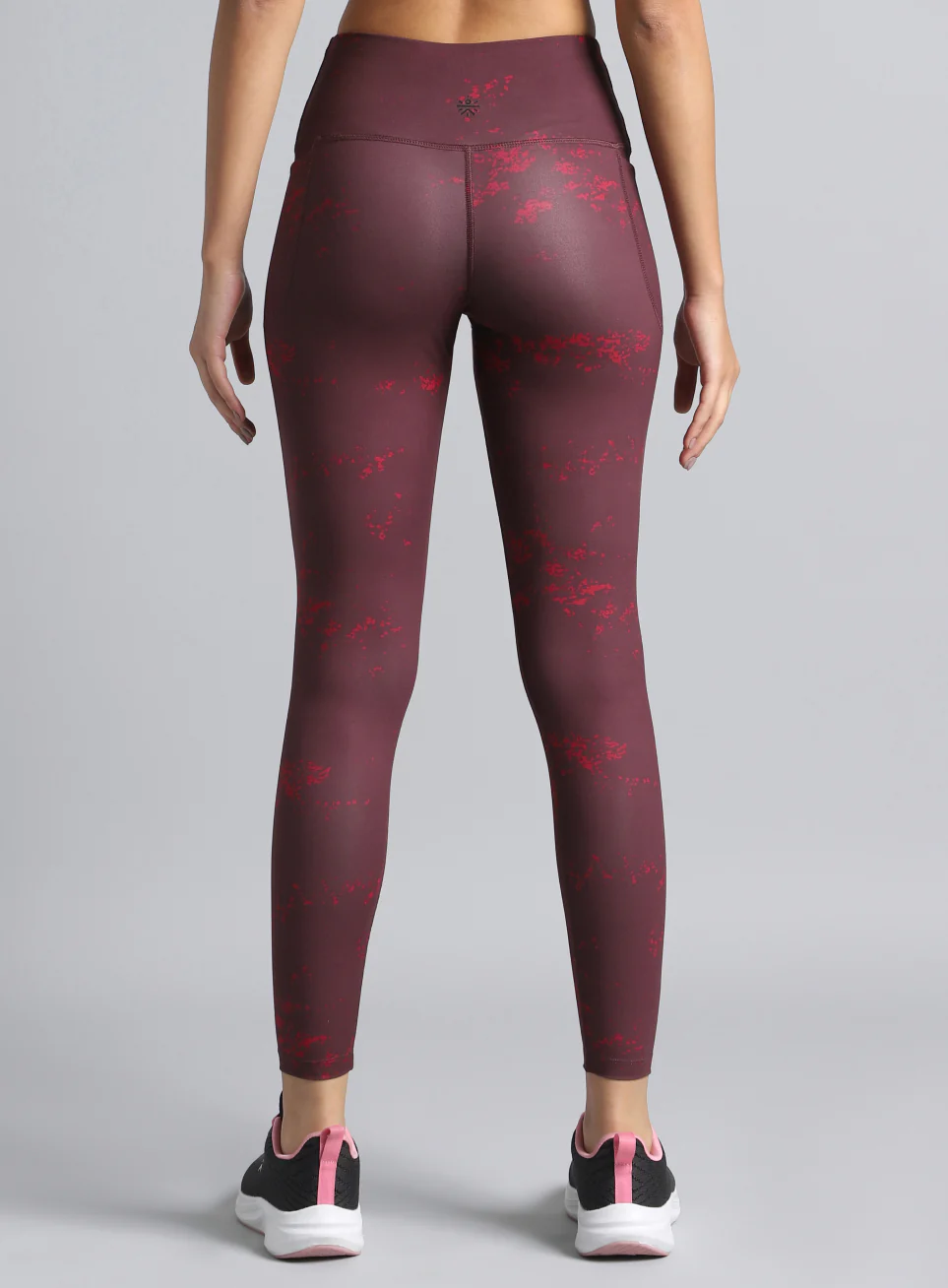 Women's Maroon Printed Train All Day COMFlex Tights - Image 6