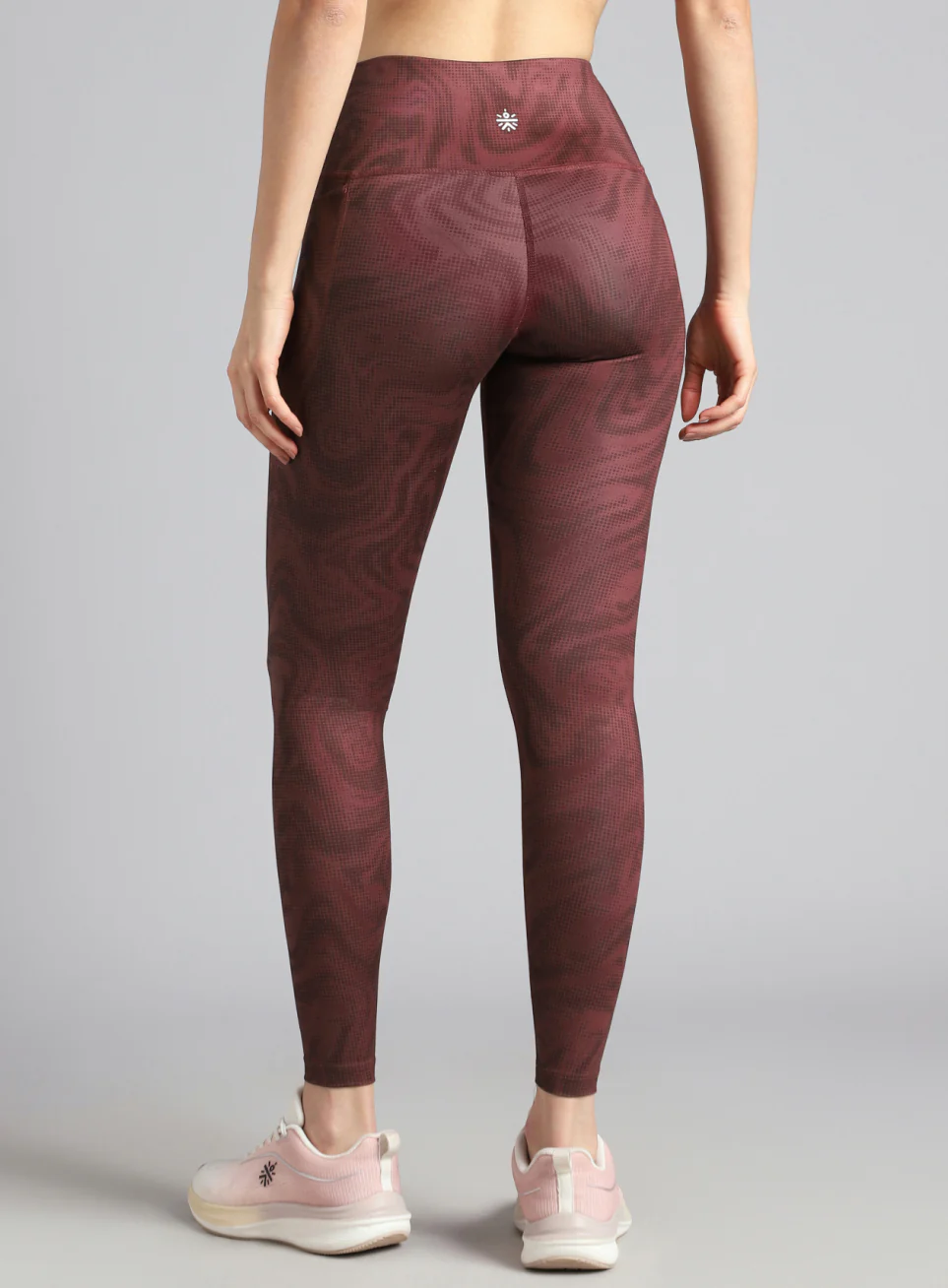 Women's Maroon Printed Train All Day COMFlex Tights - Image 6