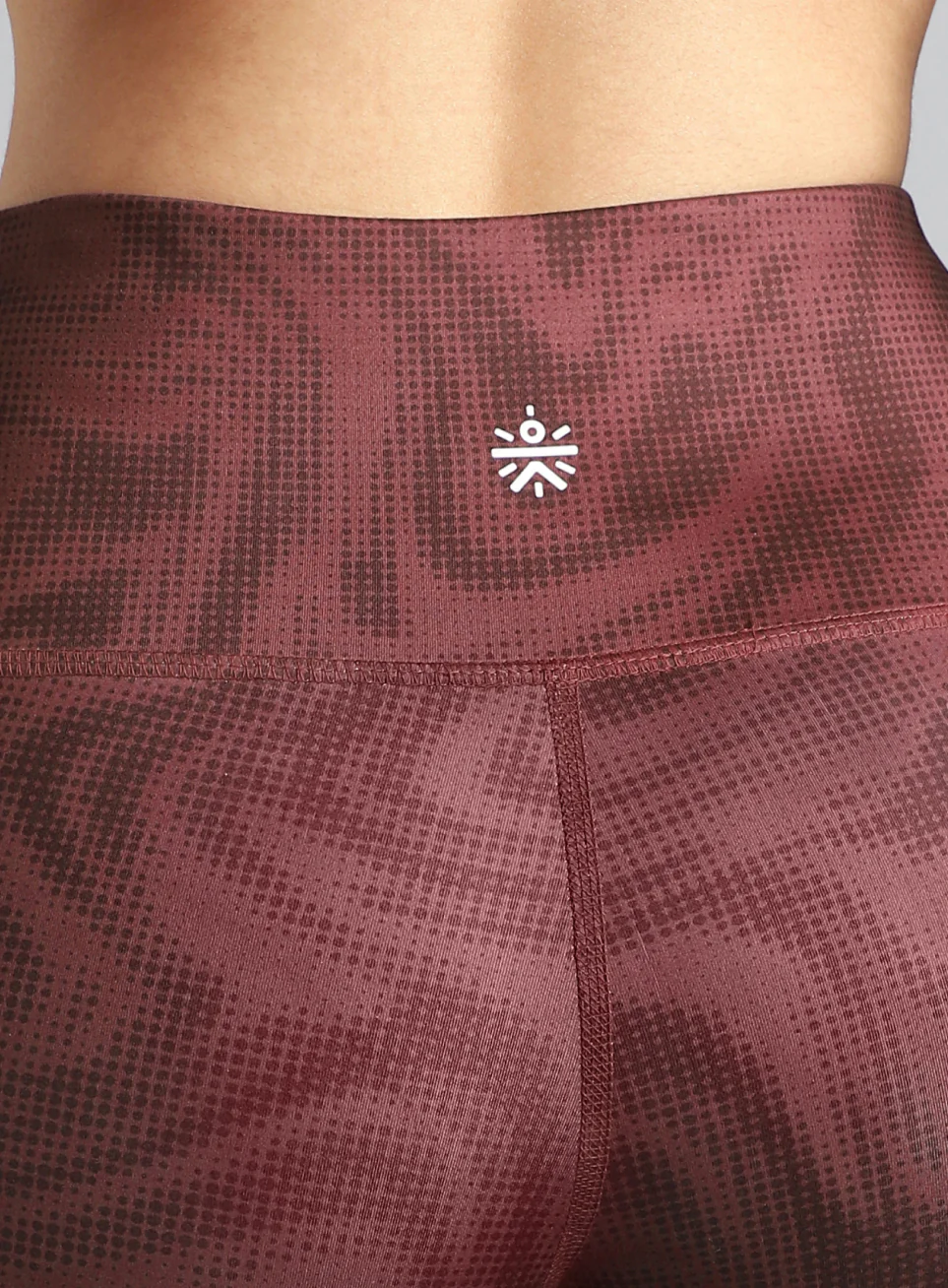Women's Maroon Printed Train All Day COMFlex Tights - Image 8