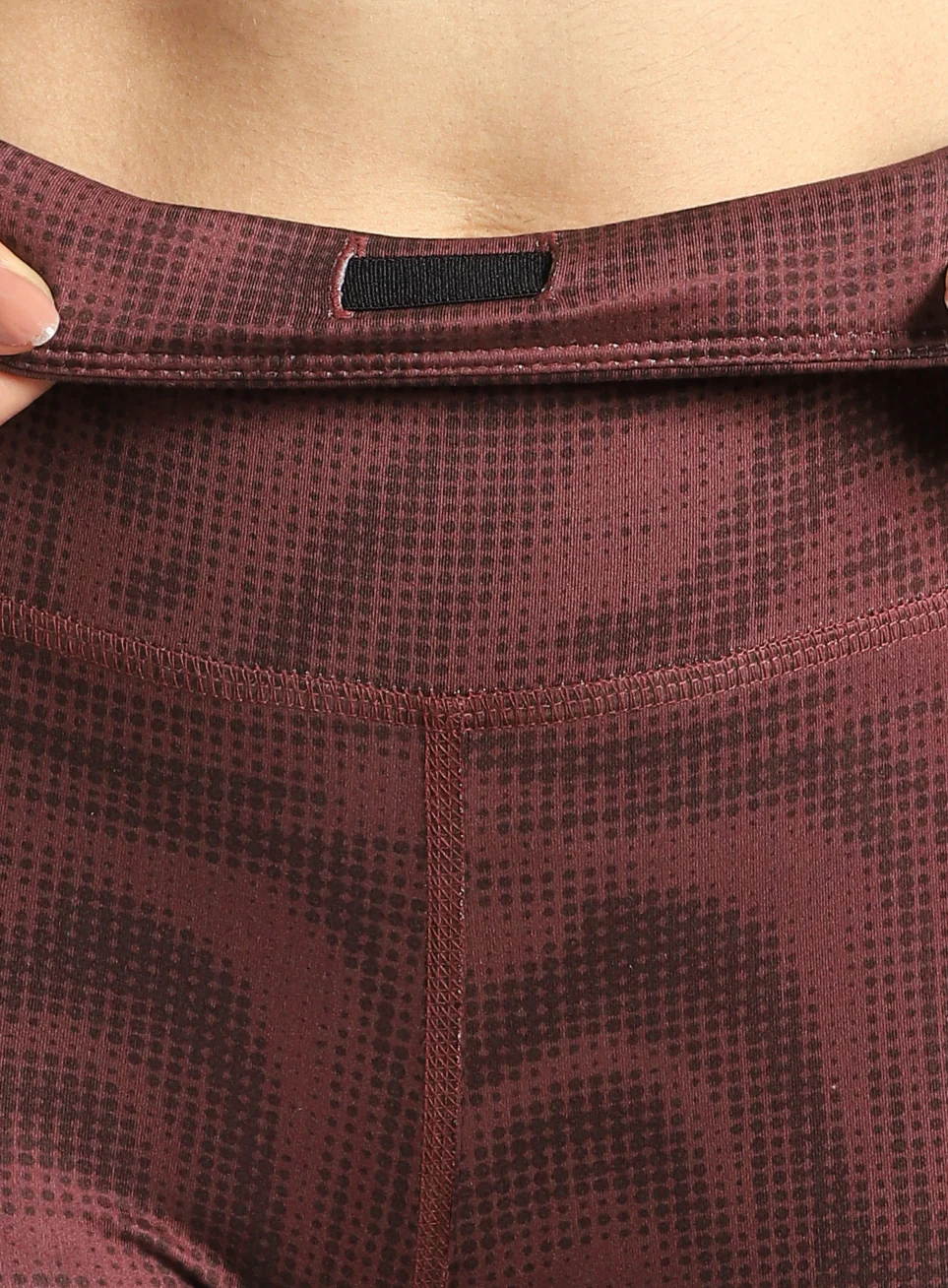 Women's Maroon Printed Train All Day COMFlex Tights - Image 9