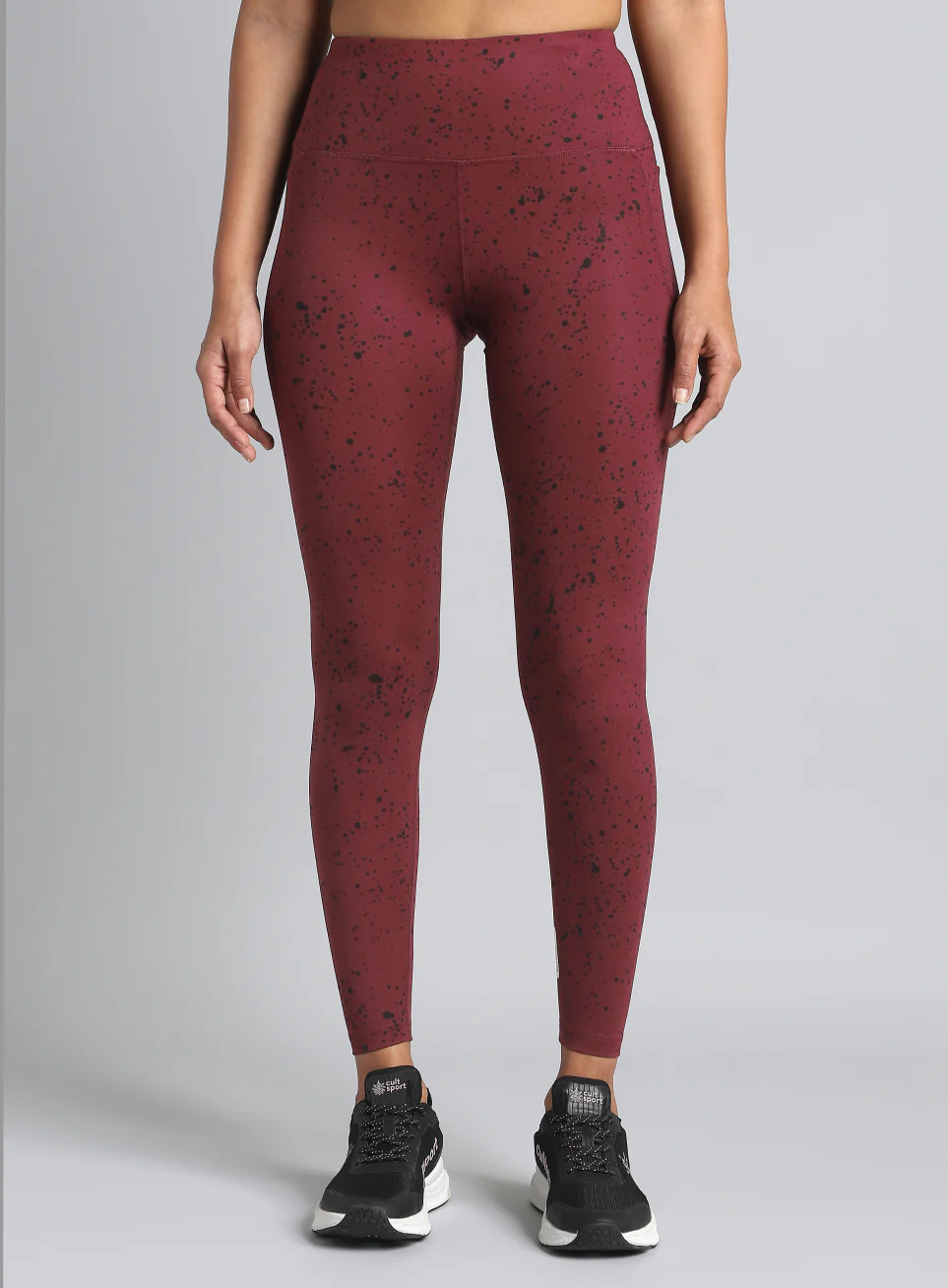 Women's Maroon Printed Train All Day COMFlex Tights - Image 4