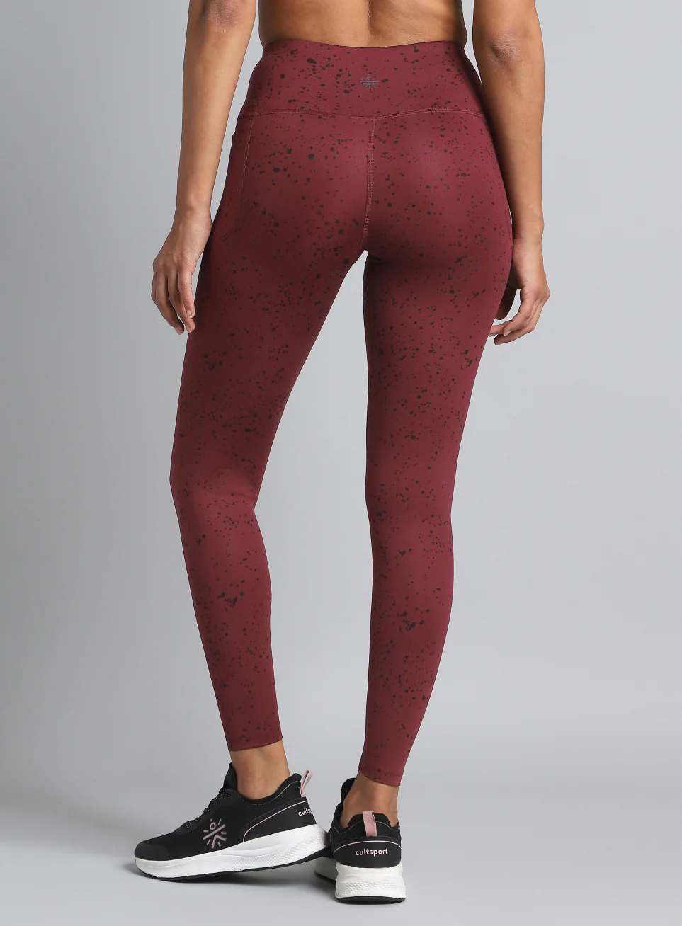 Women's Maroon Printed Train All Day COMFlex Tights - Image 6