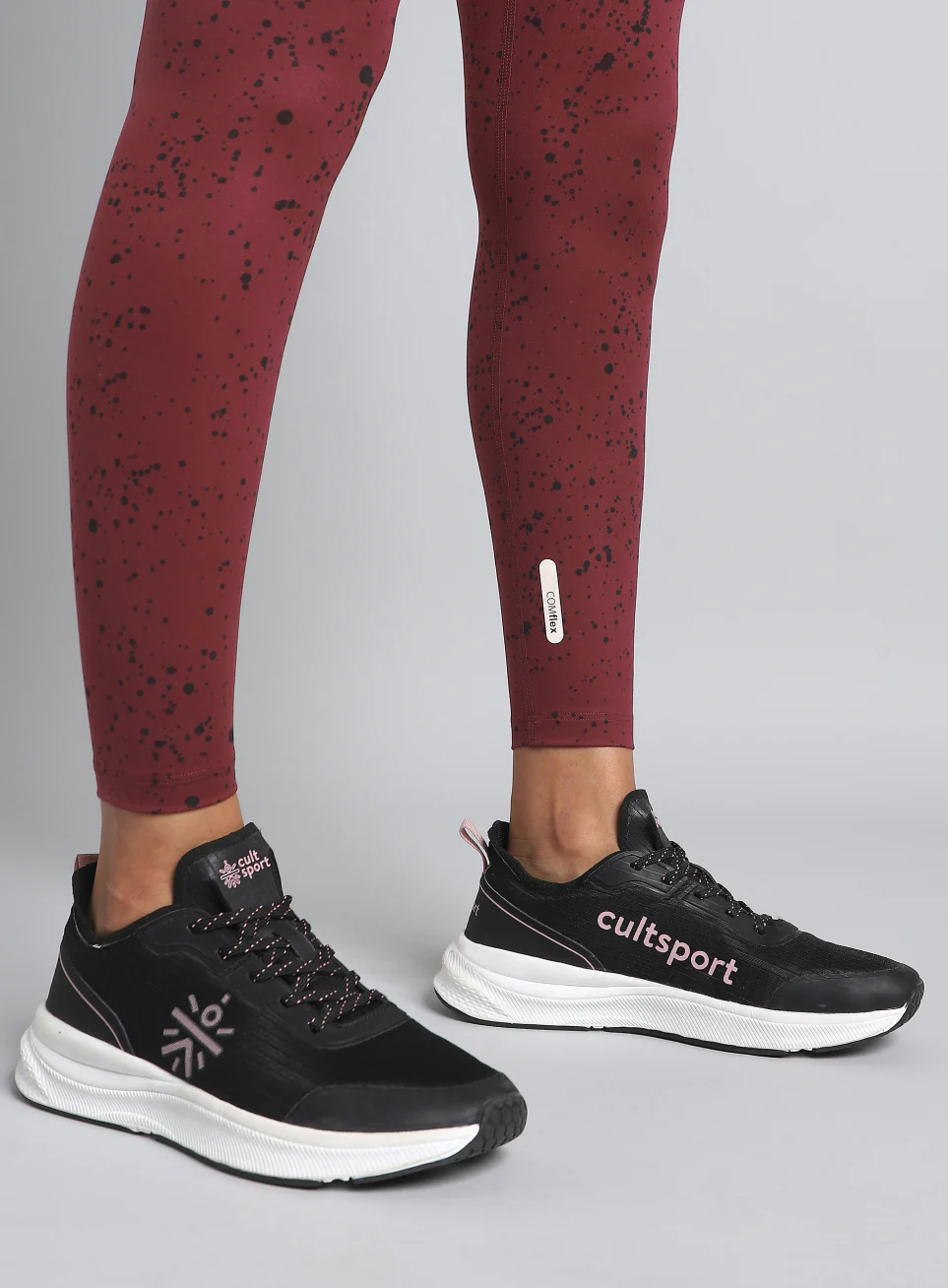 Women's Maroon Printed Train All Day COMFlex Tights - Image 7