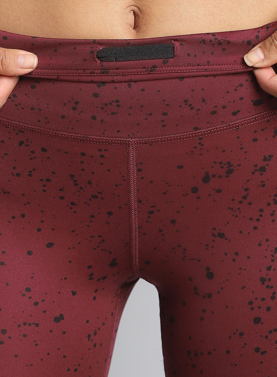 Women's Maroon Printed Train All Day COMFlex Tights - Image 9