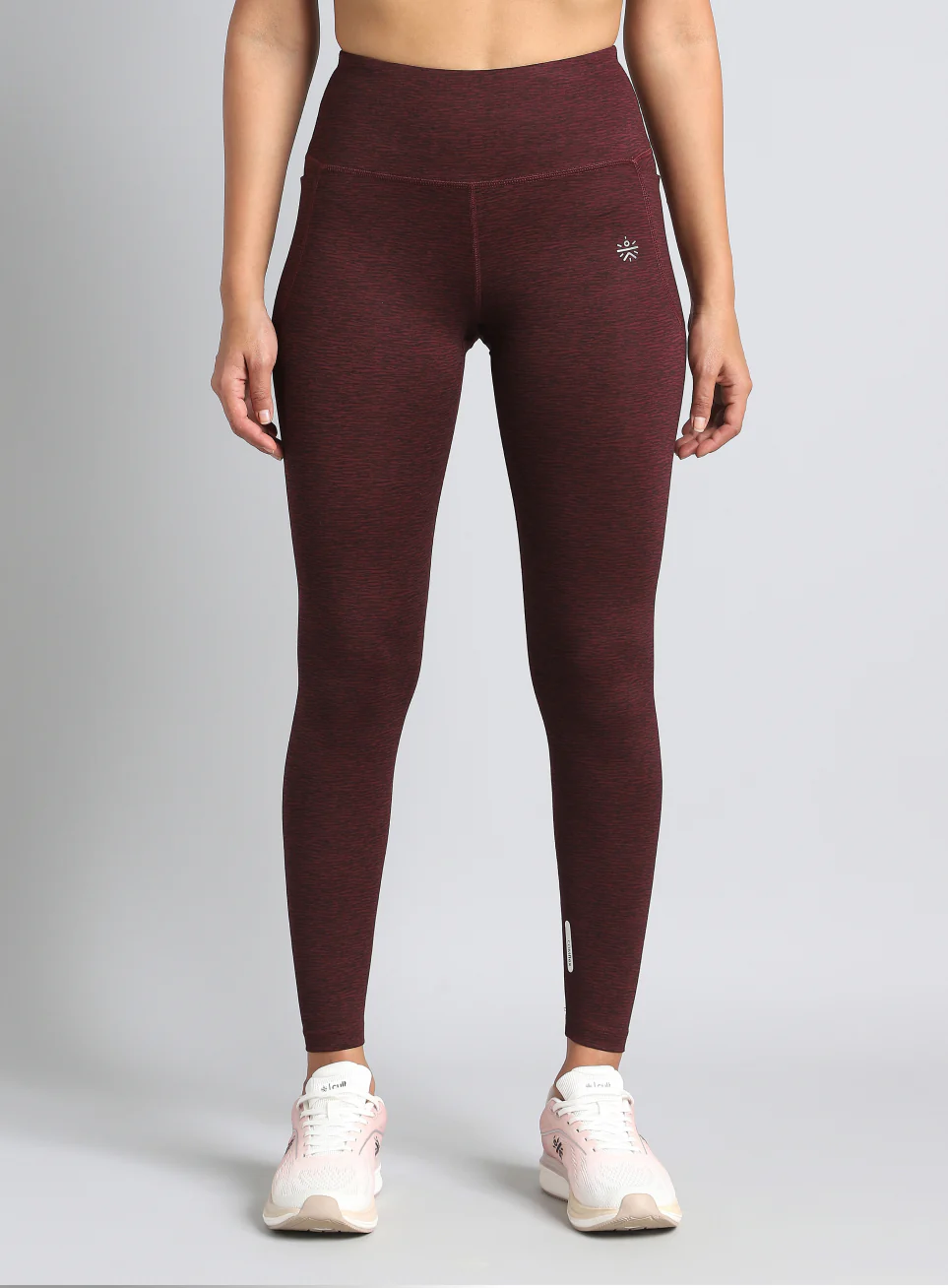 Women's Maroon Printed Train All Day COMFlex Tights - Image 4