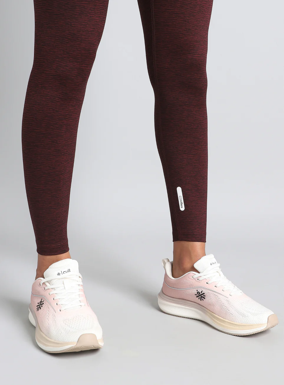 Women's Maroon Printed Train All Day COMFlex Tights - Image 7