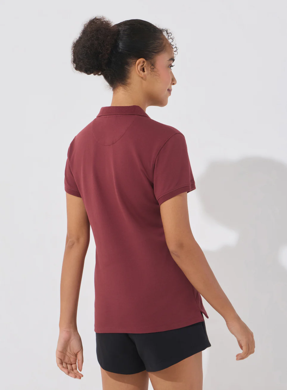 Women's Maroon Soft Form Classic Polo T-shirt - Image 6
