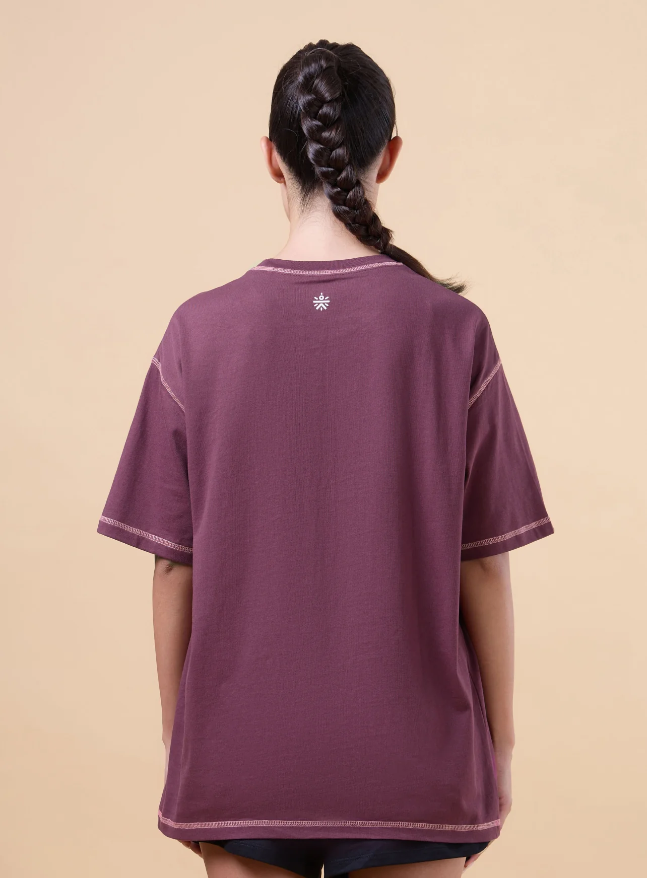 Women's Maroon Sports City Club Oversized T-shirt - Image 6