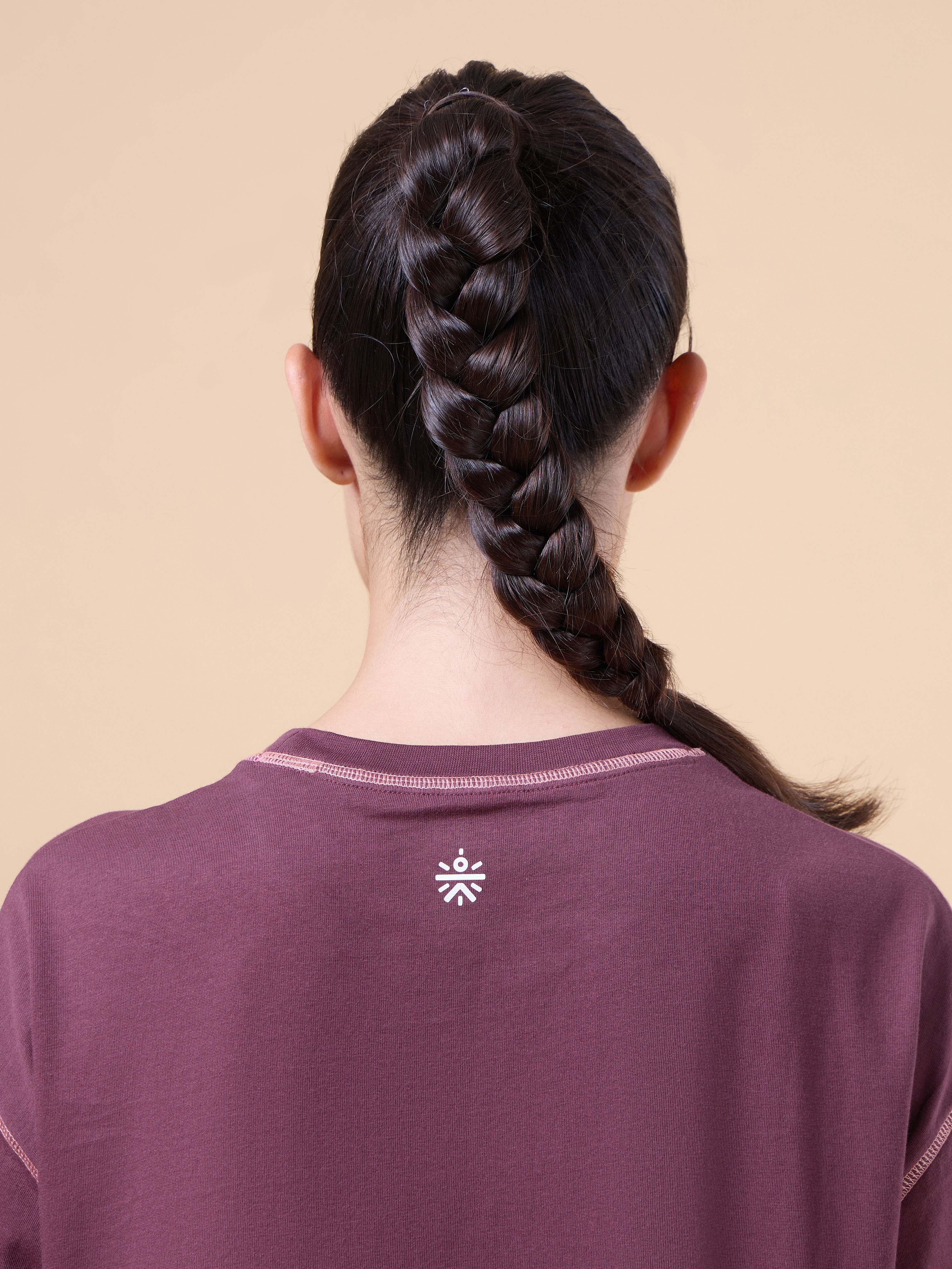 Women's Maroon Sports City Club Oversized T-shirt - Image 8