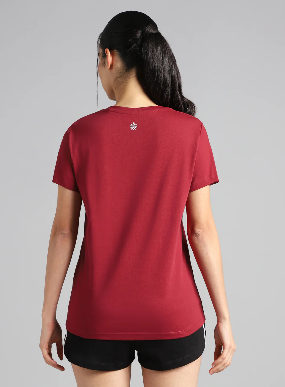 Women's Maroon Sporty Graphic T-shirt - Image 6