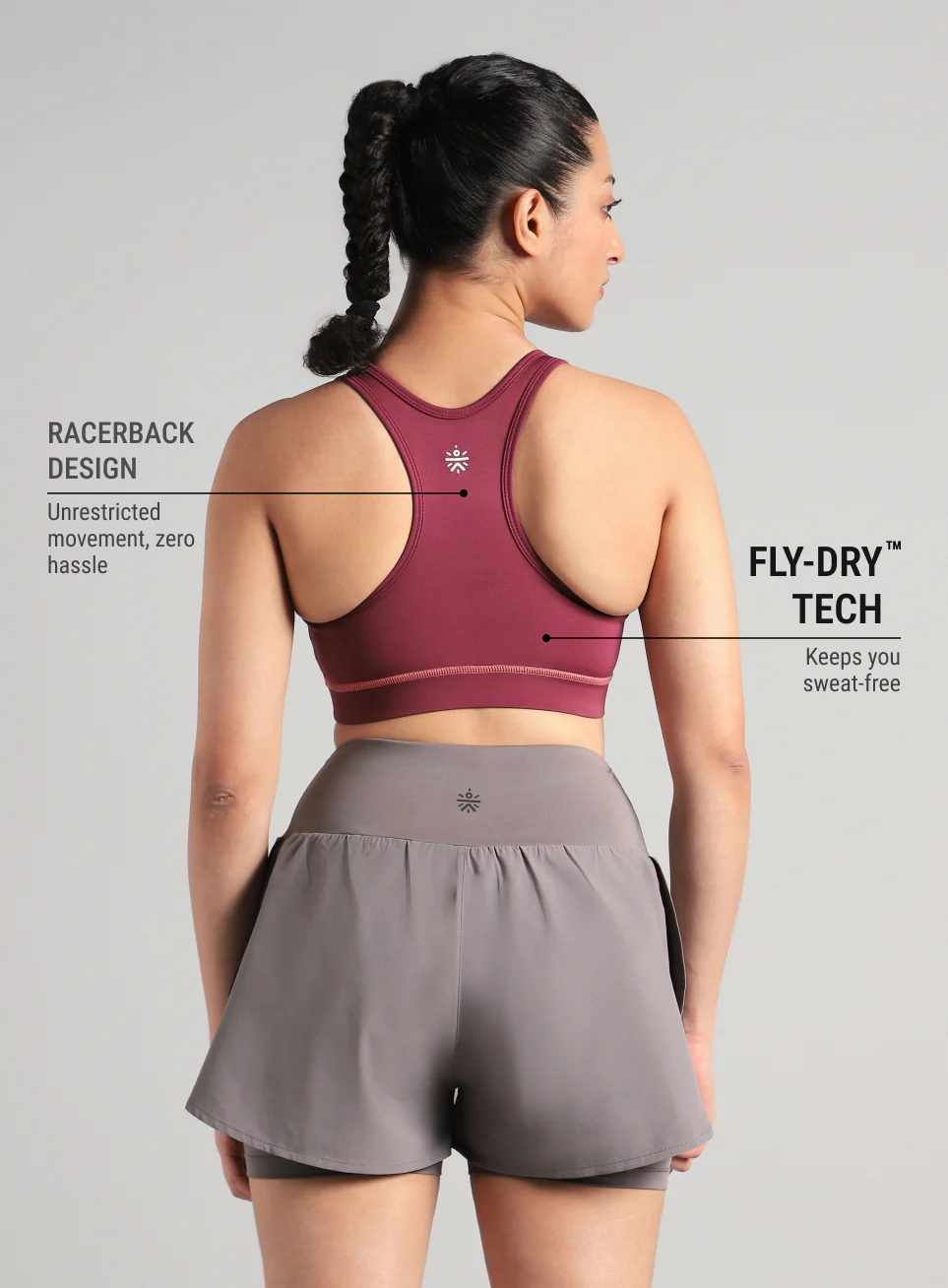 Women's Maroon Train-in Medium Support Sports Bra - Image 6