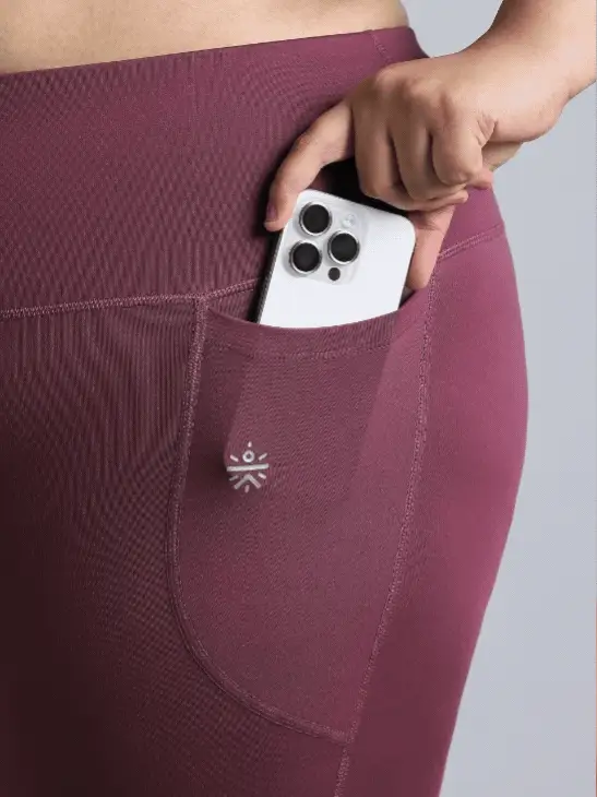 Women's Maroon Training Essential Plus Size Tights - Image 7