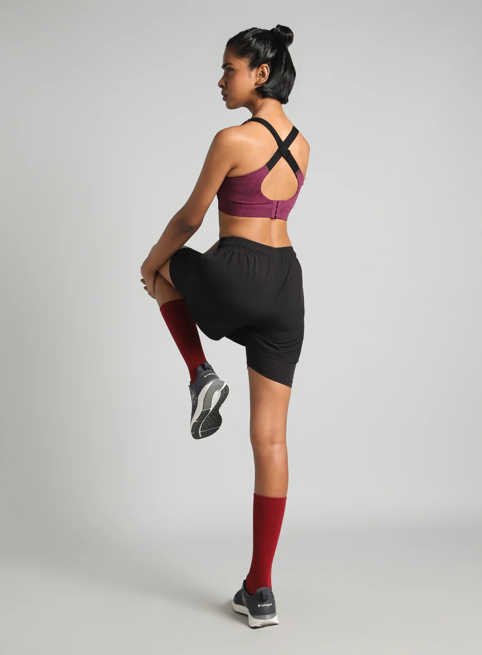 Women's Maroon Training Printed High Support Sports Bra - Image 2