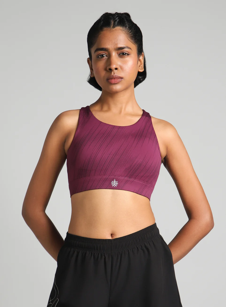 Women's Maroon Training Printed High Support Sports Bra - Image 4