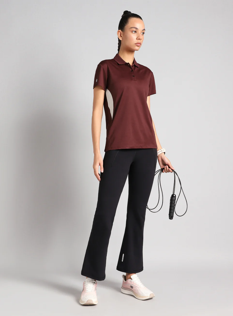 Women's Maroon True Performance Polo T-shirt - Image 2