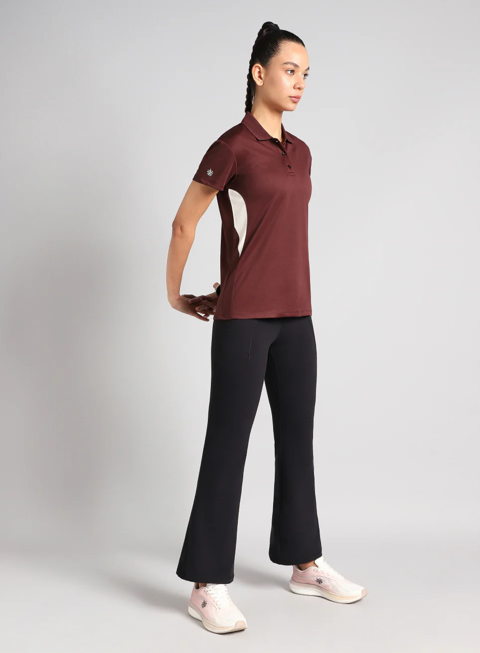 Women's Maroon True Performance Polo T-shirt - Image 3
