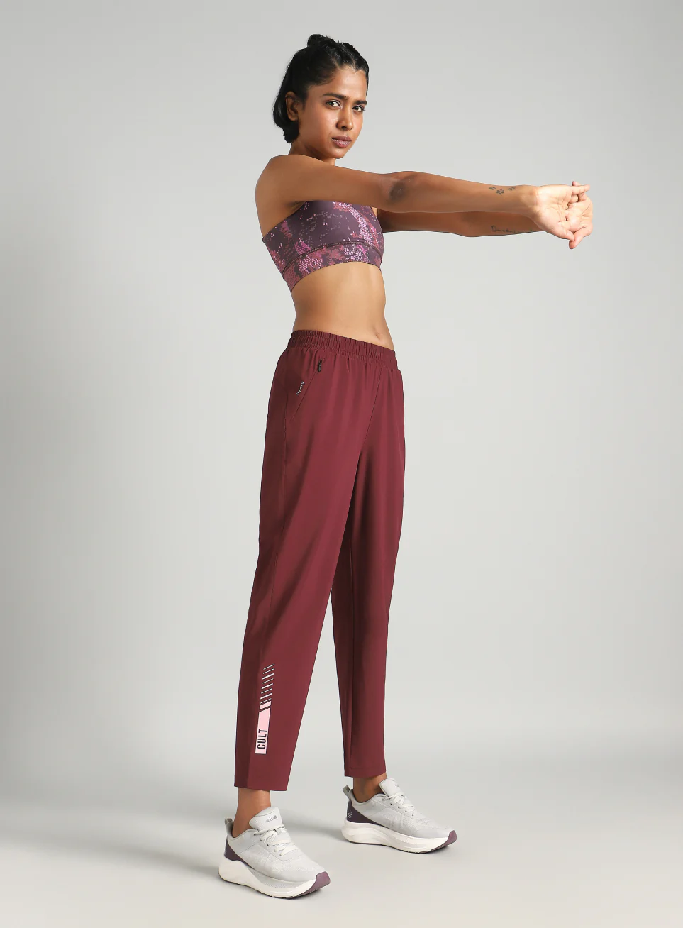 Women's Maroon True Strength Training Trackpants - Image 2