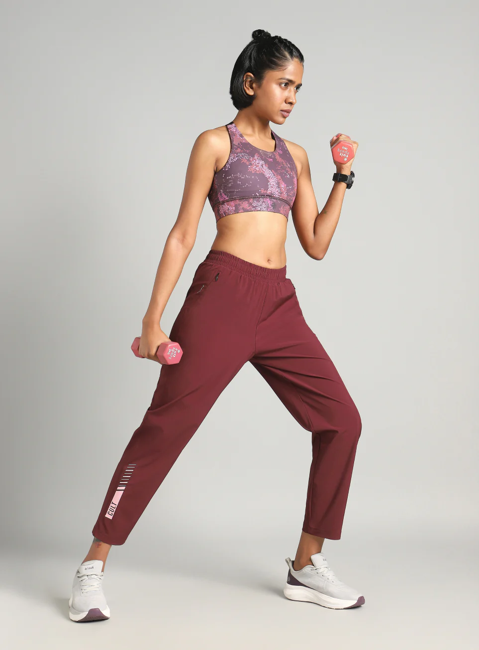 Women's Maroon True Strength Training Trackpants - Image 3