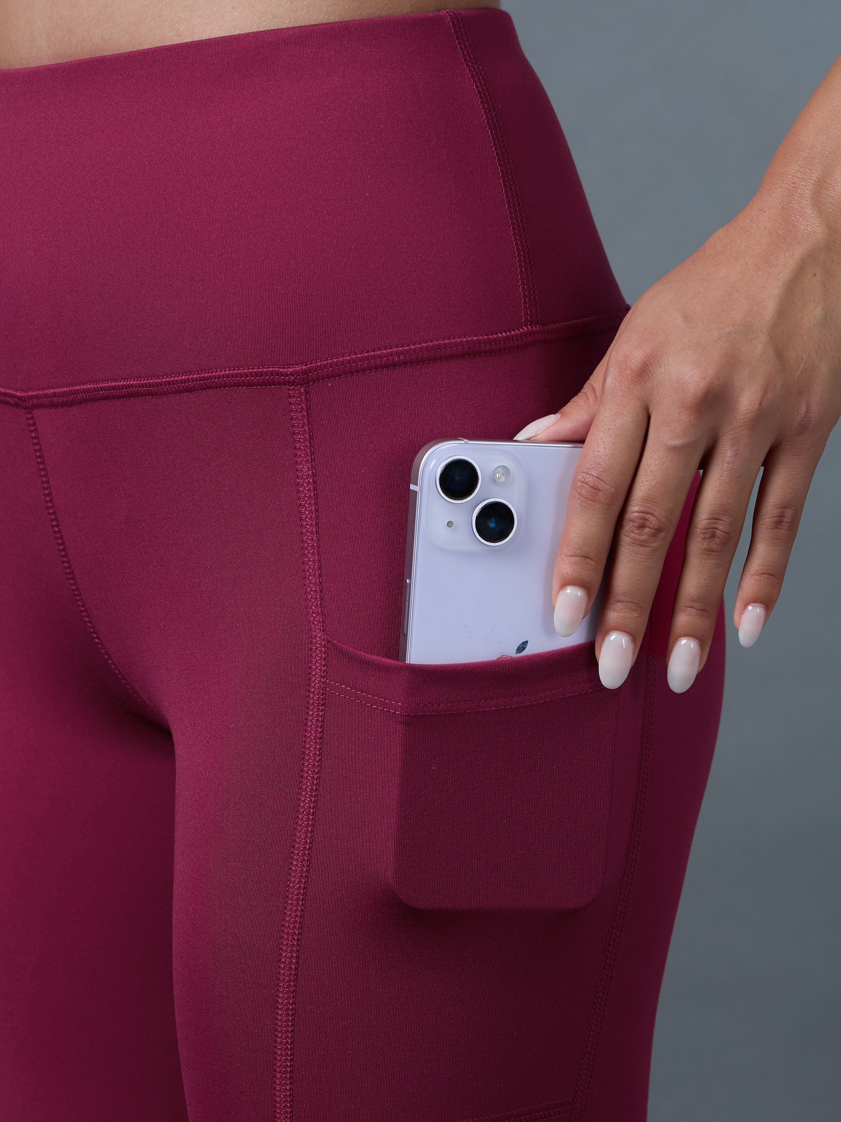 Women's Maroon Ultimate Running Tights - Image 7