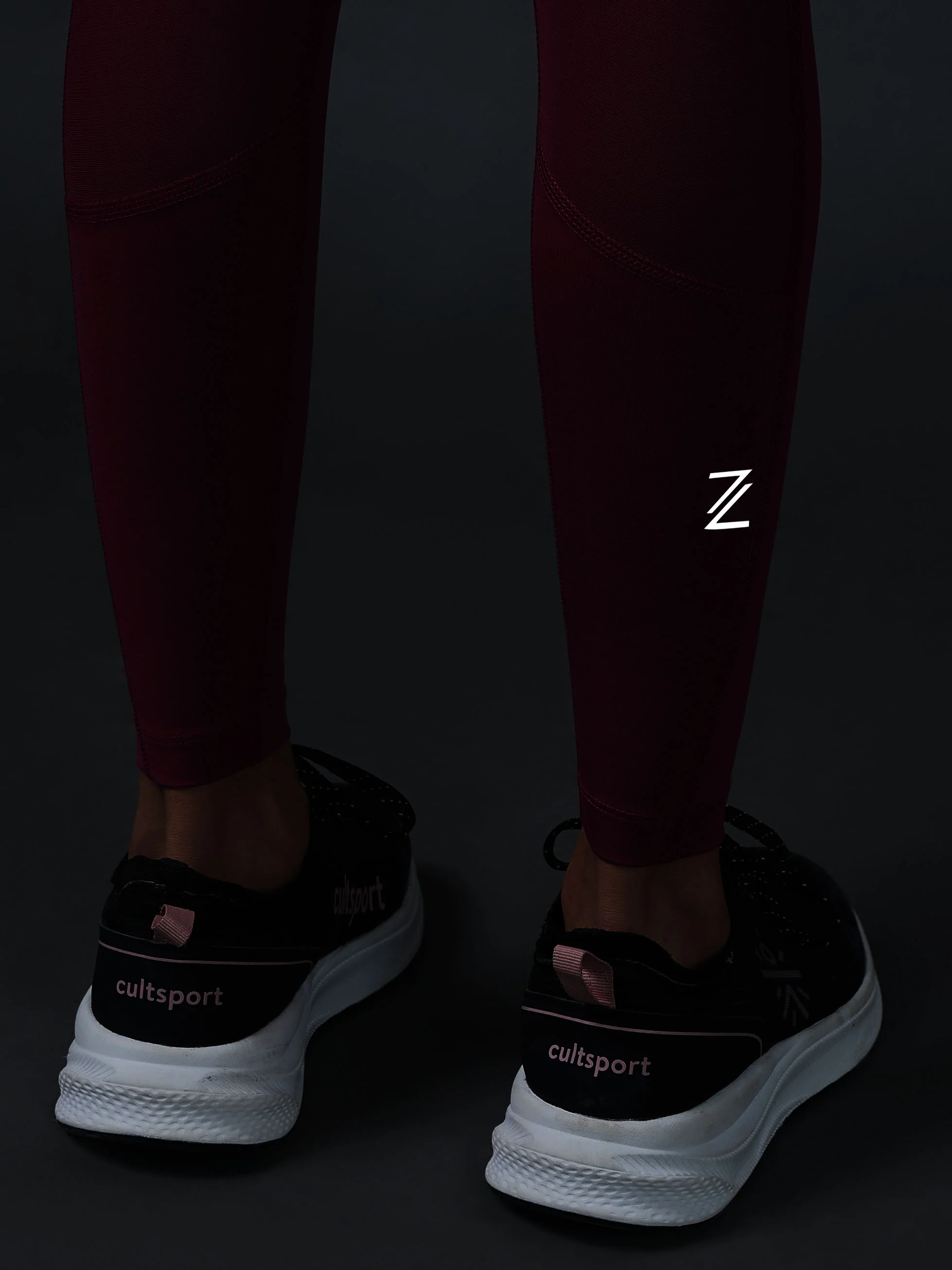 Women's Maroon Ultimate Running Tights - Image 9